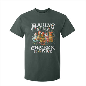 Making A List Chicken It Twice T Shirt For Kid Funny Christmas Chicken TS11 Dark Forest Green Print Your Wear