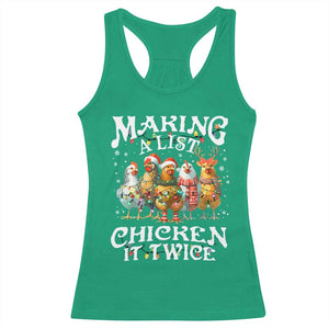 Making A List Chicken It Twice Racerback Tank Top Funny Christmas Chicken TS11 Irish Green Print Your Wear