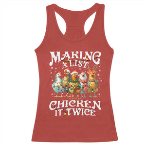 Making A List Chicken It Twice Racerback Tank Top Funny Christmas Chicken TS11 Red Print Your Wear