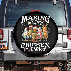 Making A List Chicken It Twice Spare Tire Cover Funny Christmas Chicken TS11 No hole Black Print Your Wear
