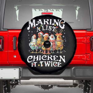 Making A List Chicken It Twice Spare Tire Cover Funny Christmas Chicken TS11 Black Print Your Wear