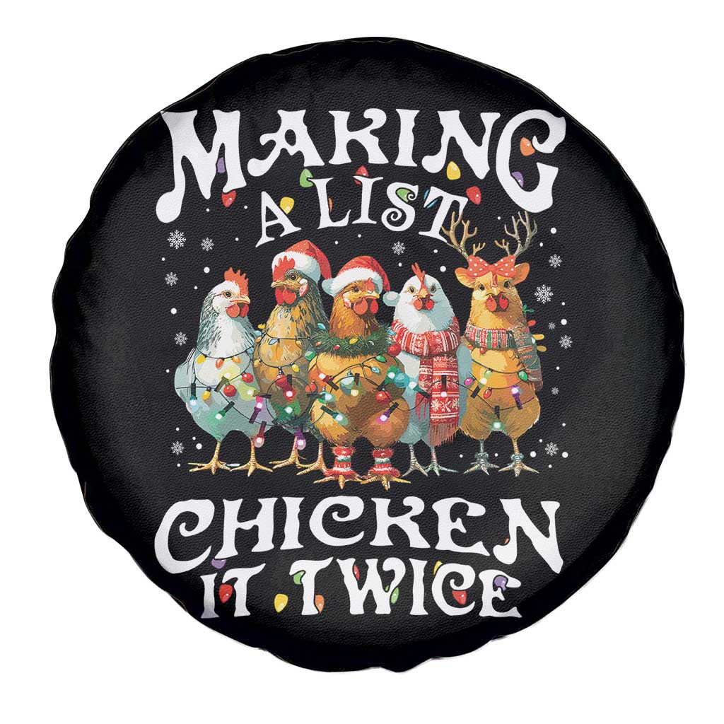 Making A List Chicken It Twice Spare Tire Cover Funny Christmas Chicken TS11 Print Your Wear