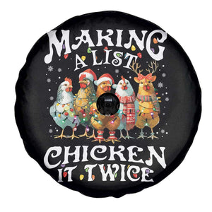 Making A List Chicken It Twice Spare Tire Cover Funny Christmas Chicken TS11 Print Your Wear