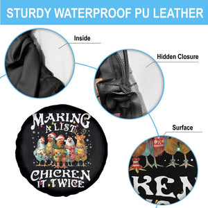 Making A List Chicken It Twice Spare Tire Cover Funny Christmas Chicken TS11 Print Your Wear
