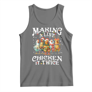 Making A List Chicken It Twice Tank Top Funny Christmas Chicken TS11 Black Heather Print Your Wear