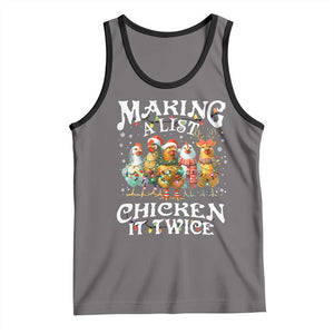 Making A List Chicken It Twice Tank Top Funny Christmas Chicken TS11 Deep Heather Black Print Your Wear