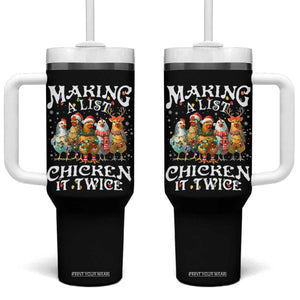 Making A List Chicken It Twice Tumbler With Handle Funny Christmas Chicken TS11 One Size: 40 oz Black Print Your Wear