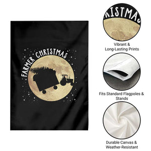 Funny Farmer Christmas Garden Flag Xmas Santa Farm Tractor Moon TS11 Print Your Wear