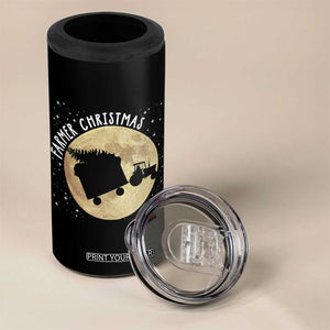 Funny Farmer Christmas 4 in 1 Can Cooler Tumbler Xmas Santa Farm Tractor Moon TS11 Print Your Wear