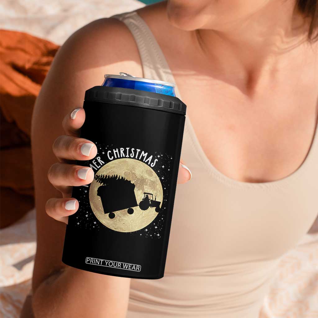Funny Farmer Christmas 4 in 1 Can Cooler Tumbler Xmas Santa Farm Tractor Moon TS11 Print Your Wear