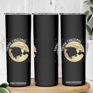 Funny Farmer Christmas Skinny Tumbler Xmas Santa Farm Tractor Moon TS11 Print Your Wear