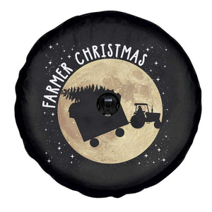 Funny Farmer Christmas Spare Tire Cover Xmas Santa Farm Tractor Moon TS11 Print Your Wear