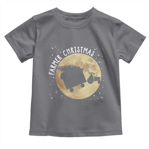 Funny Farmer Christmas Toddler T Shirt Xmas Santa Farm Tractor Moon TS11 Charcoal Print Your Wear