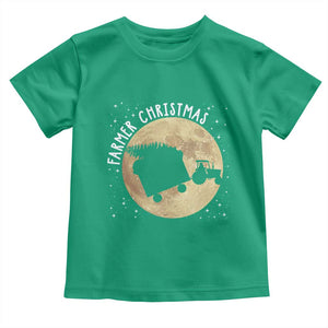 Funny Farmer Christmas Toddler T Shirt Xmas Santa Farm Tractor Moon TS11 Irish Green Print Your Wear