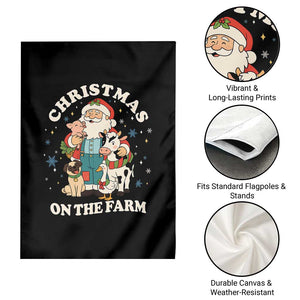 Funny Xmas On The Farm Garden Flag Christmas Farmer Santa Claus Livestock TS11 Print Your Wear