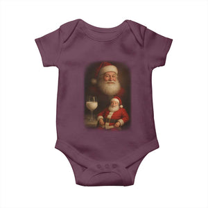 Funny Christmas Santa Drinking Milk Dank Meme Baby Onesie TS11 Maroon Print Your Wear