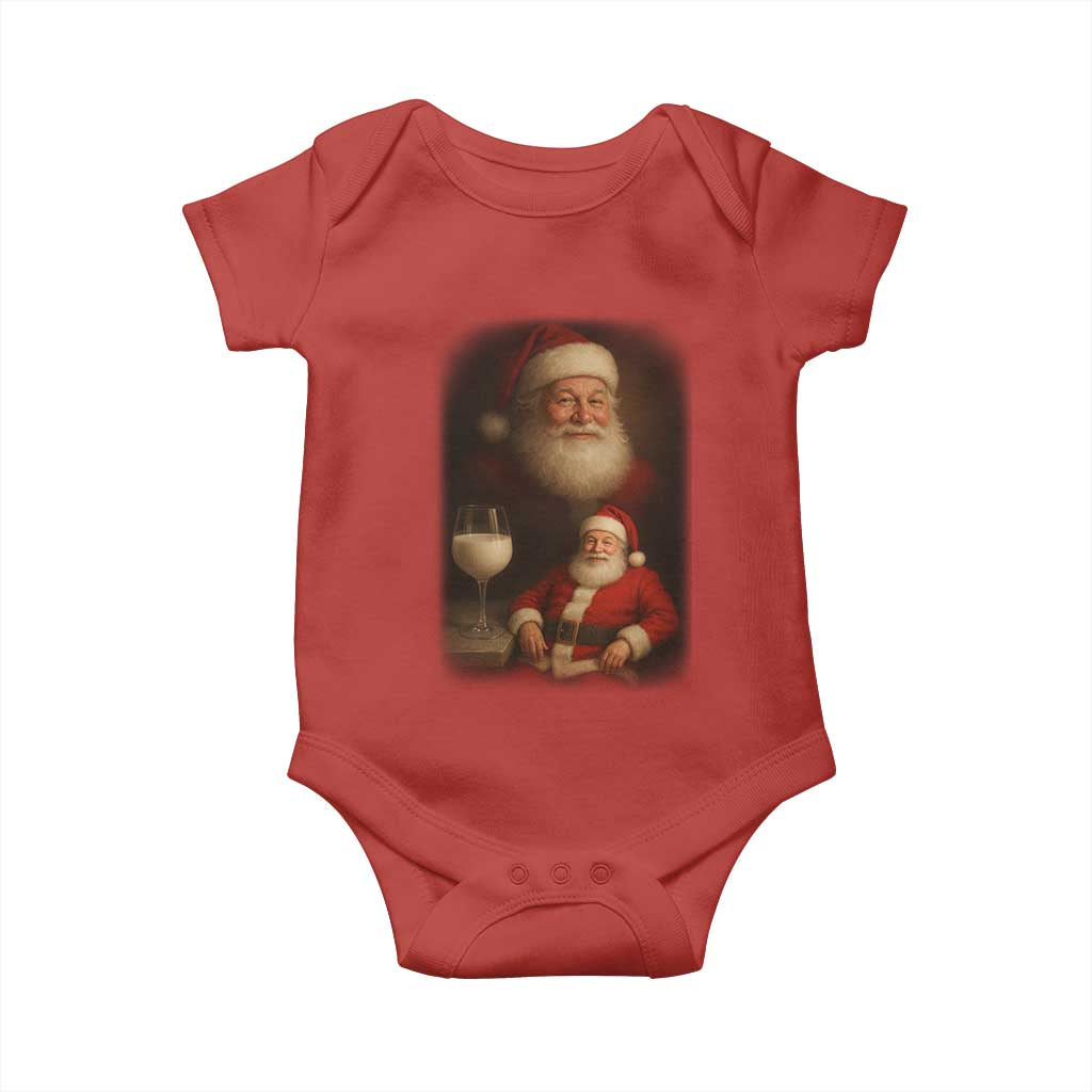 Funny Christmas Santa Drinking Milk Dank Meme Baby Onesie TS11 Red Print Your Wear