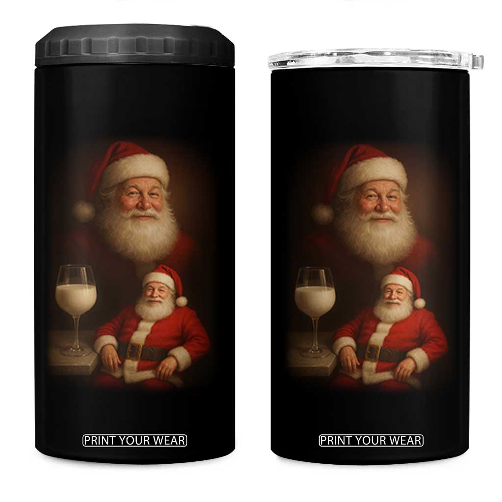 Funny Christmas Santa Drinking Milk Dank Meme 4 in 1 Can Cooler Tumbler TS11 One Size: 16 oz Black Print Your Wear