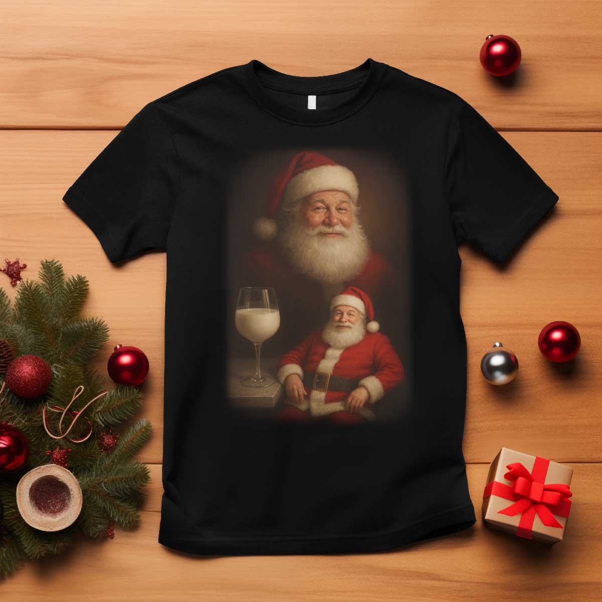 Funny Christmas Santa Drinking Milk Dank Meme T Shirt TS11 Black Print Your Wear