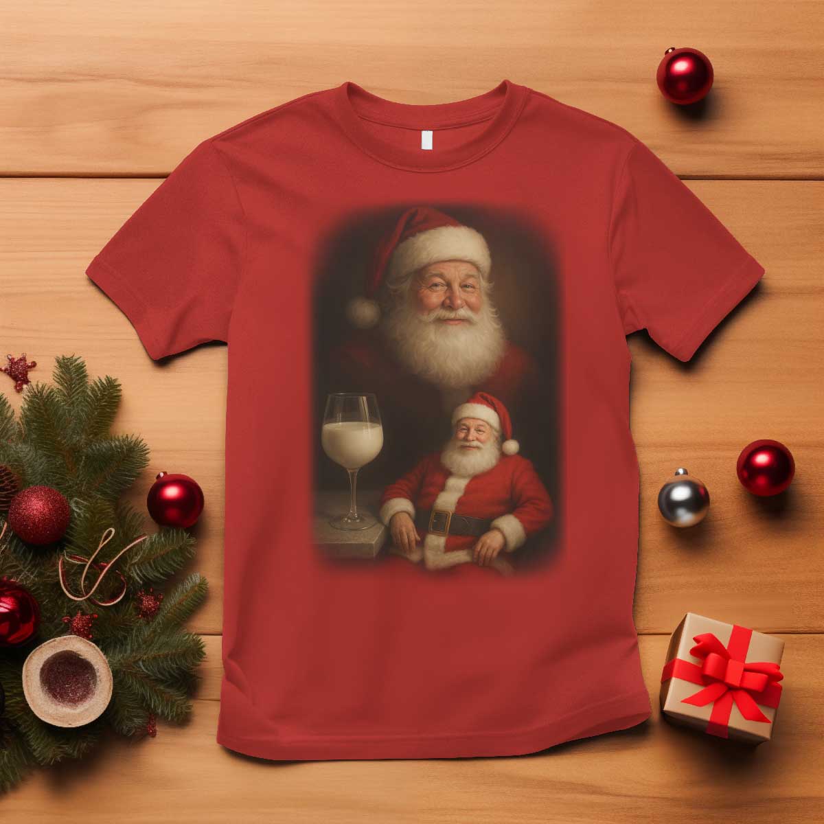 Funny Christmas Santa Drinking Milk Dank Meme T Shirt TS11 Red Print Your Wear