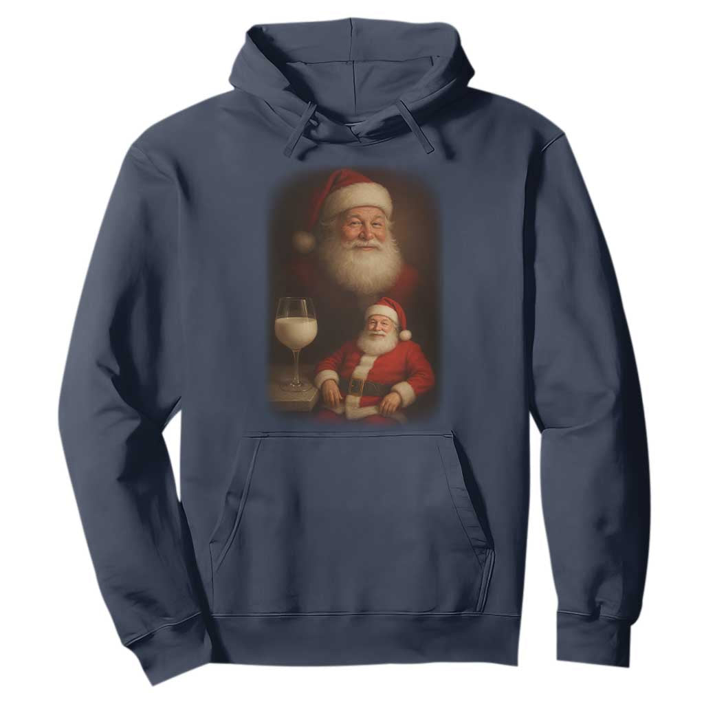 Funny Christmas Santa Drinking Milk Dank Meme Hoodie TS11 Navy Print Your Wear