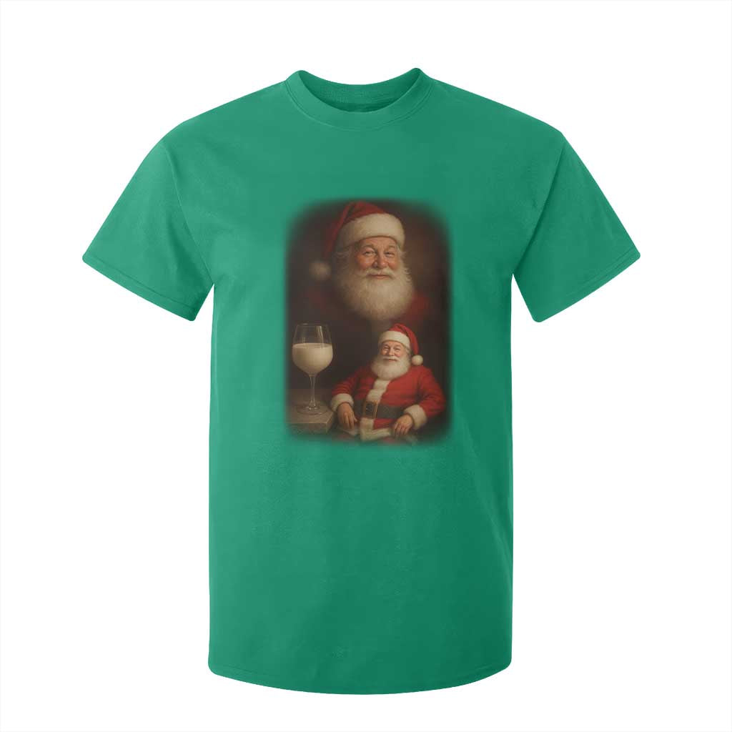 Funny Christmas Santa Drinking Milk Dank Meme T Shirt For Kid TS11 Irish Green Print Your Wear