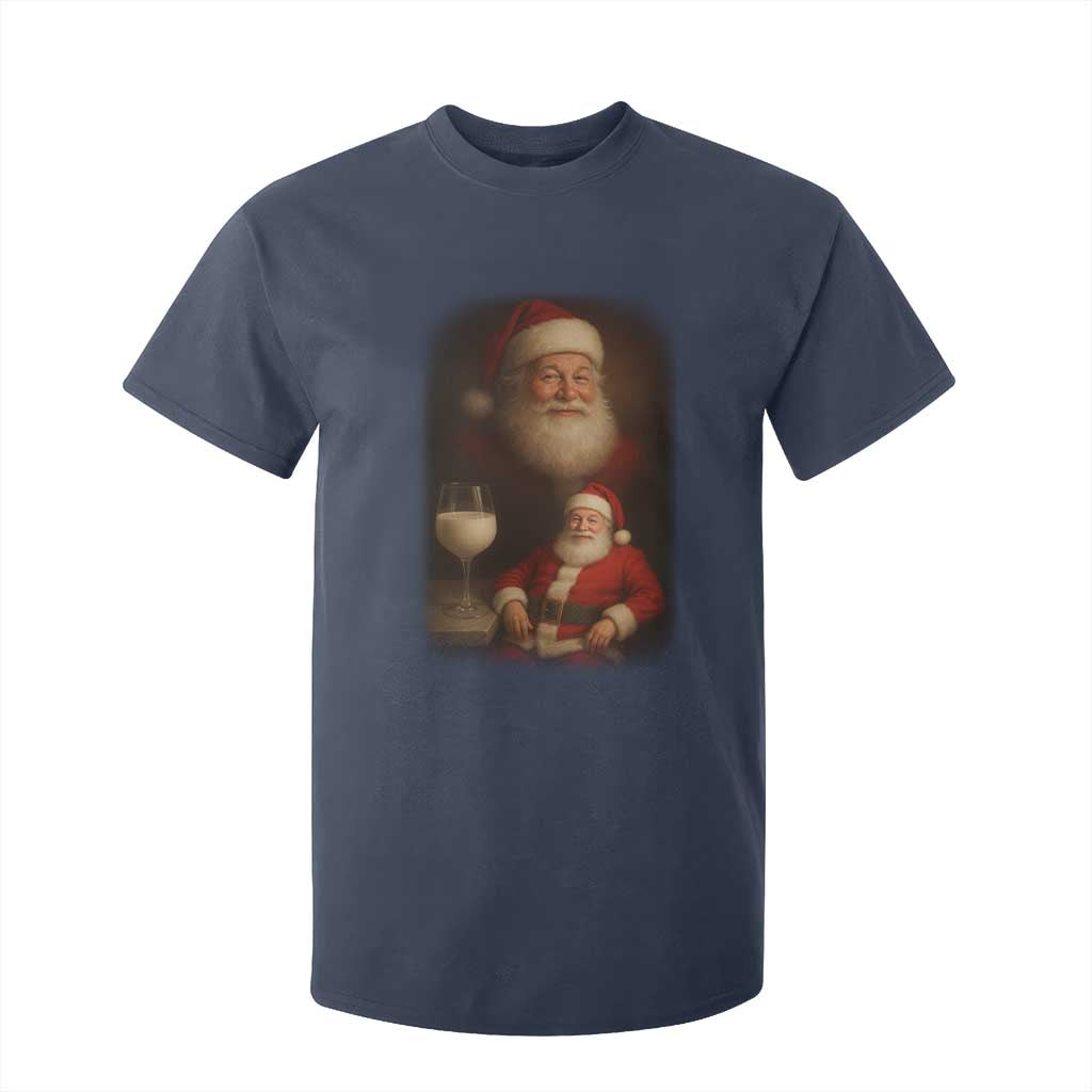 Funny Christmas Santa Drinking Milk Dank Meme T Shirt For Kid TS11 Navy Print Your Wear