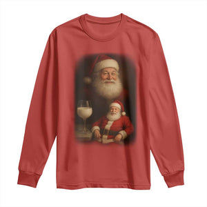 Funny Christmas Santa Drinking Milk Dank Meme Long Sleeve Shirt TS11 Red Print Your Wear