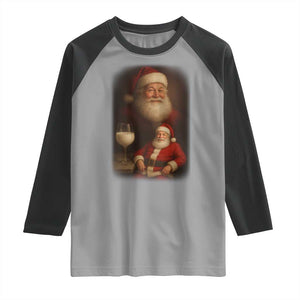 Funny Christmas Santa Drinking Milk Dank Meme Raglan Shirt TS11 Sport Gray Black Print Your Wear