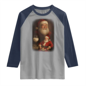 Funny Christmas Santa Drinking Milk Dank Meme Raglan Shirt TS11 Sport Gray Navy Print Your Wear