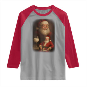 Funny Christmas Santa Drinking Milk Dank Meme Raglan Shirt TS11 Sport Gray Red Print Your Wear