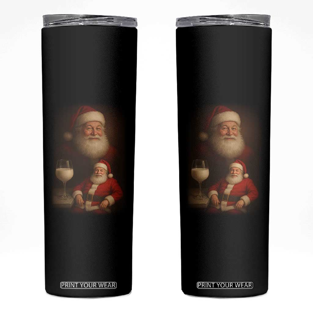 Funny Christmas Santa Drinking Milk Dank Meme Skinny Tumbler TS11 Black Print Your Wear