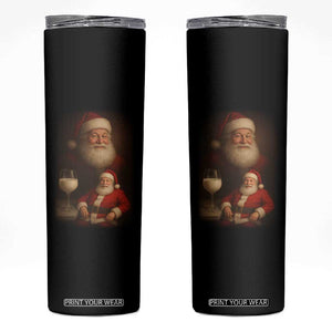 Funny Christmas Santa Drinking Milk Dank Meme Skinny Tumbler TS11 Black Print Your Wear