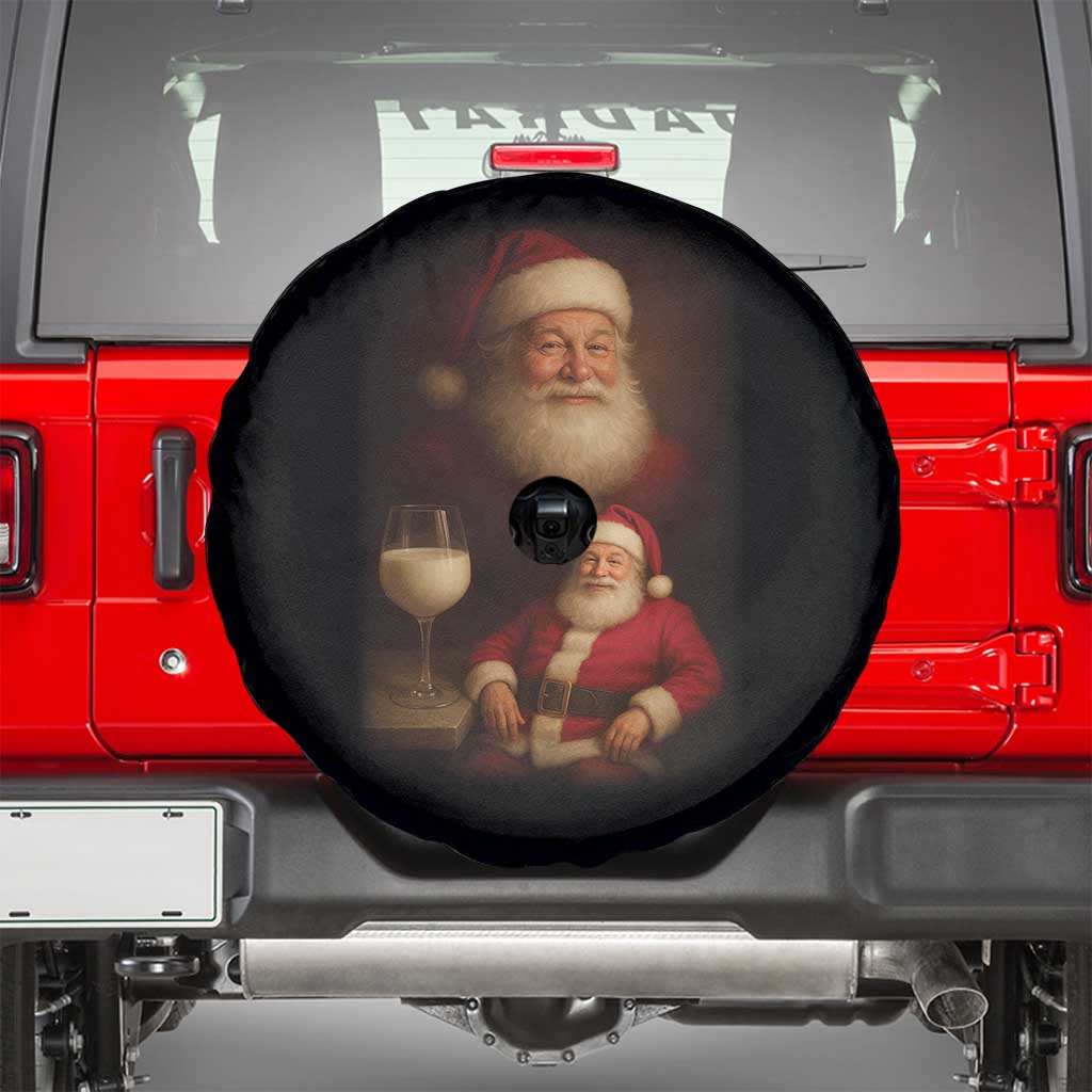 Funny Christmas Santa Drinking Milk Dank Meme Spare Tire Cover TS11 Black Print Your Wear