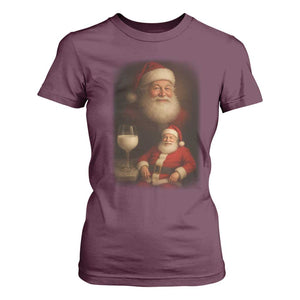 Funny Christmas Santa Drinking Milk Dank Meme T Shirt For Women TS11 Maroon Print Your Wear