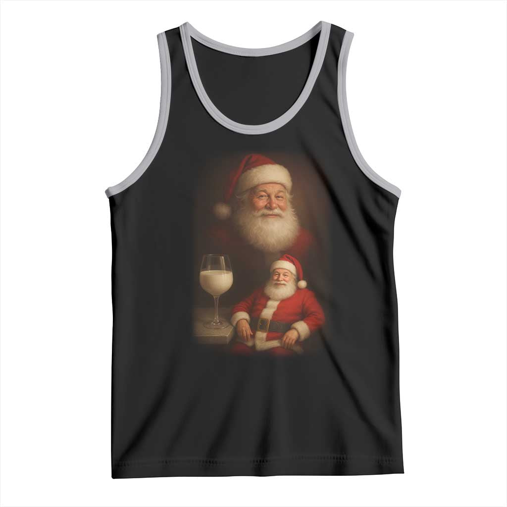 Funny Christmas Santa Drinking Milk Dank Meme Tank Top TS11 Black Athletic Heather Print Your Wear