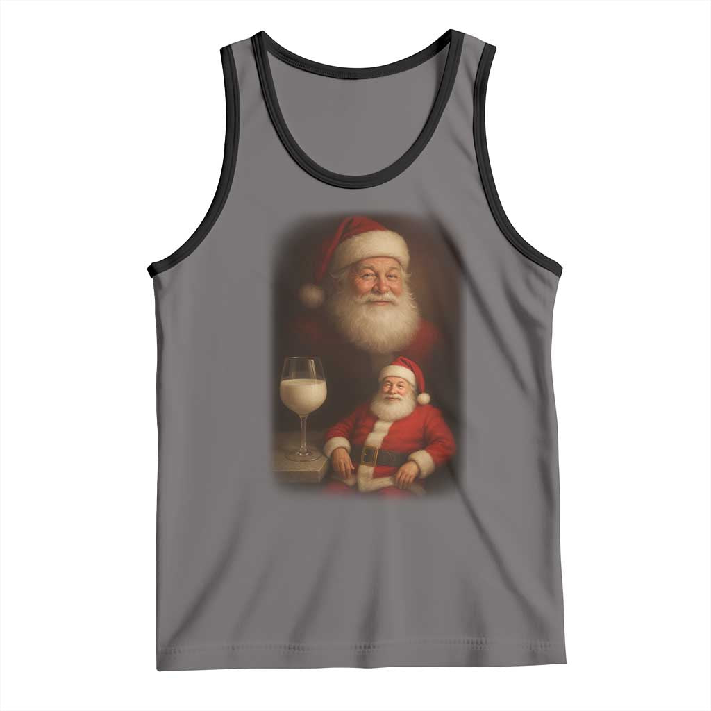 Funny Christmas Santa Drinking Milk Dank Meme Tank Top TS11 Deep Heather Black Print Your Wear