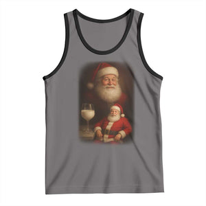 Funny Christmas Santa Drinking Milk Dank Meme Tank Top TS11 Deep Heather Black Print Your Wear