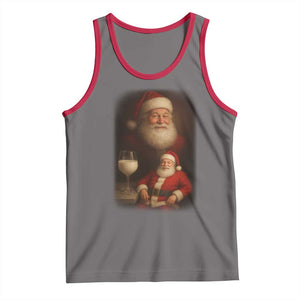 Funny Christmas Santa Drinking Milk Dank Meme Tank Top TS11 Deep Heather Red Print Your Wear