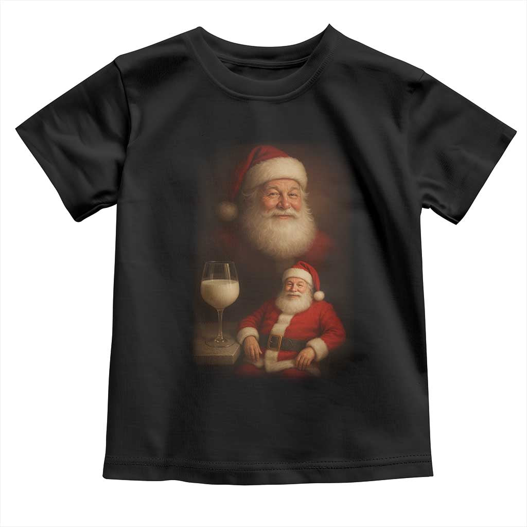 Funny Christmas Santa Drinking Milk Dank Meme Toddler T Shirt TS11 Black Print Your Wear