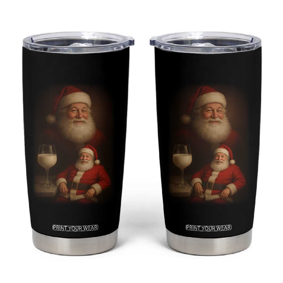 Funny Christmas Santa Drinking Milk Dank Meme Tumbler Cup TS11 Black Print Your Wear