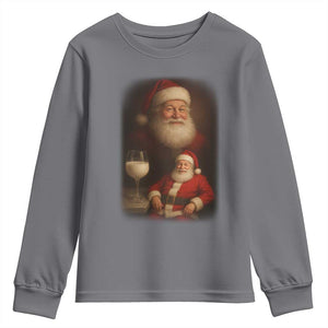 Funny Christmas Santa Drinking Milk Dank Meme Youth Sweatshirt TS11 Charcoal Print Your Wear