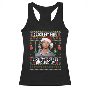 Funny Christmas Jeffrey Dahmer Racerback Tank Top I Like My Men Like My Coffee Ground Up Serial Killer - Print Your Wear