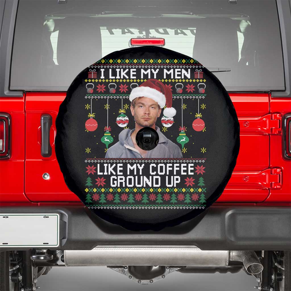 Funny Christmas Jeffrey Dahmer Spare Tire Cover I Like My Men Like My Coffee Ground Up Serial Killer TS11 Black Print Your Wear