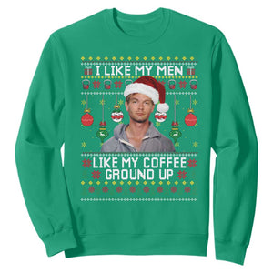Funny Christmas Jeffrey Dahmer Sweatshirt I Like My Men Like My Coffee Ground Up Serial Killer TS11 Irish Green Print Your Wear