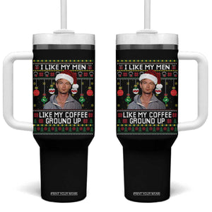 Funny Christmas Jeffrey Dahmer Tumbler With Handle I Like My Men Like My Coffee Ground Up Serial Killer TS11 One Size: 40 oz Black Print Your Wear
