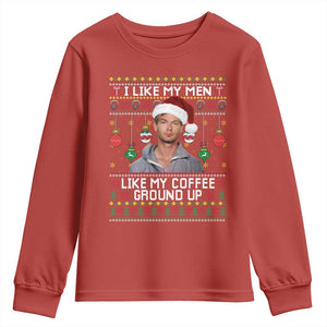 Funny Christmas Jeffrey Dahmer Youth Sweatshirt I Like My Men Like My Coffee Ground Up Serial Killer TS11 Red Print Your Wear