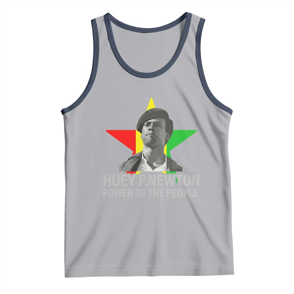 Huey P.Newton Power To The People Tank Top Black Panther Party Black History Month TS11 Athletic Heather Navy Print Your Wear