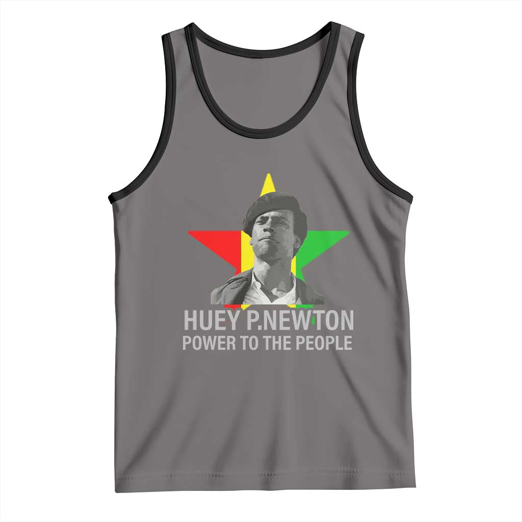 Huey P.Newton Power To The People Tank Top Black Panther Party Black History Month TS11 Deep Heather Black Print Your Wear
