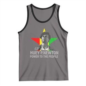 Huey P.Newton Power To The People Tank Top Black Panther Party Black History Month TS11 Deep Heather Black Print Your Wear